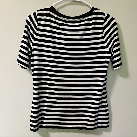 Talbot Medium Black and White Striped Tops  Women - Picture 8 of 16